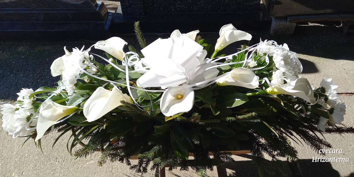 dvostranican suza bela kala bela margareta hrizantema suza za sahrane za sanduk prirodno cvece